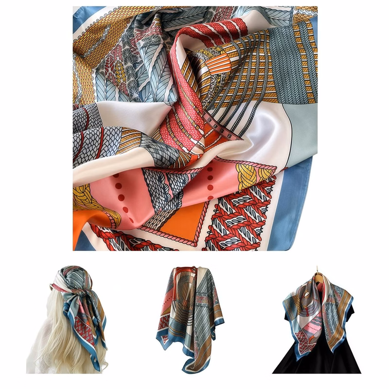 Versatile 35" Fashion Satin Square for Corporate Uniforms