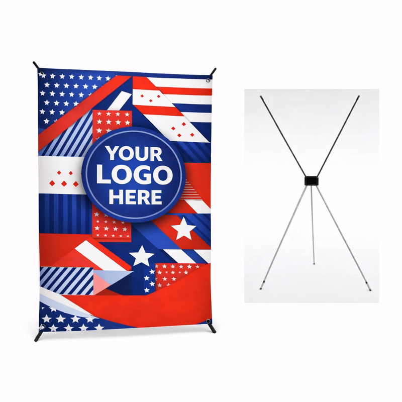 Table Top Spring X Retractable Banner 9.5"x16.5"