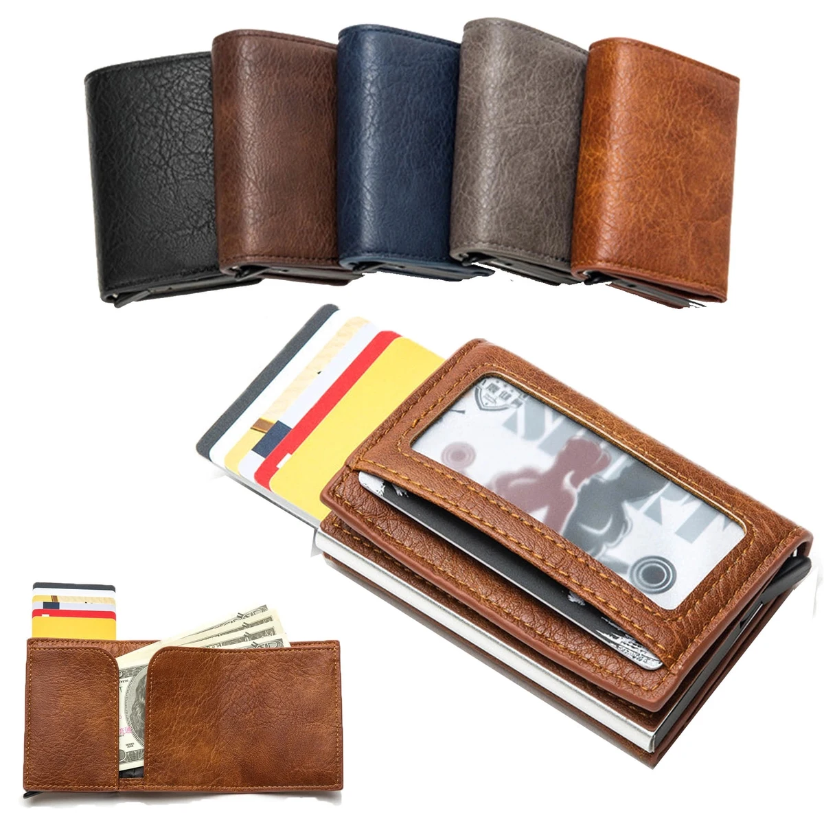Slim RFID Wallets for Men Genuine Leather Front Pocket 1