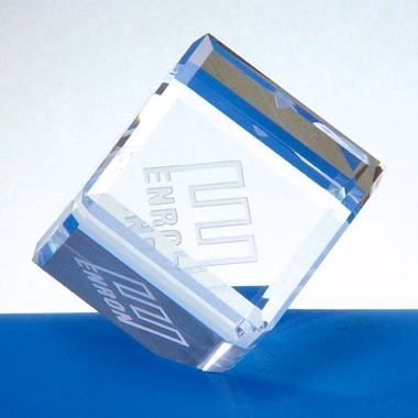 The Beveled Starfire Glass Cube Paperweight