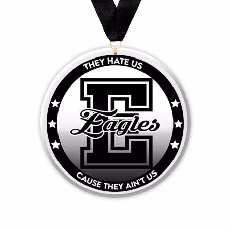 Acrylic Circle Medallions: Eagles 3" Size, .25"