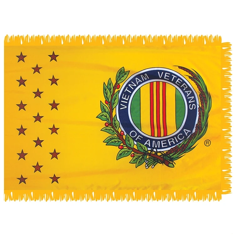 Vietnam Veterans of America 3' x 5' Indoor Flag with Pole Sleeve and Fringe 1