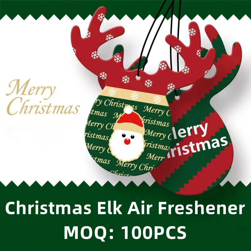 Reindeer and Christmas Stocking Air Freshener Die Cut Full Color(3" x 3") 1
