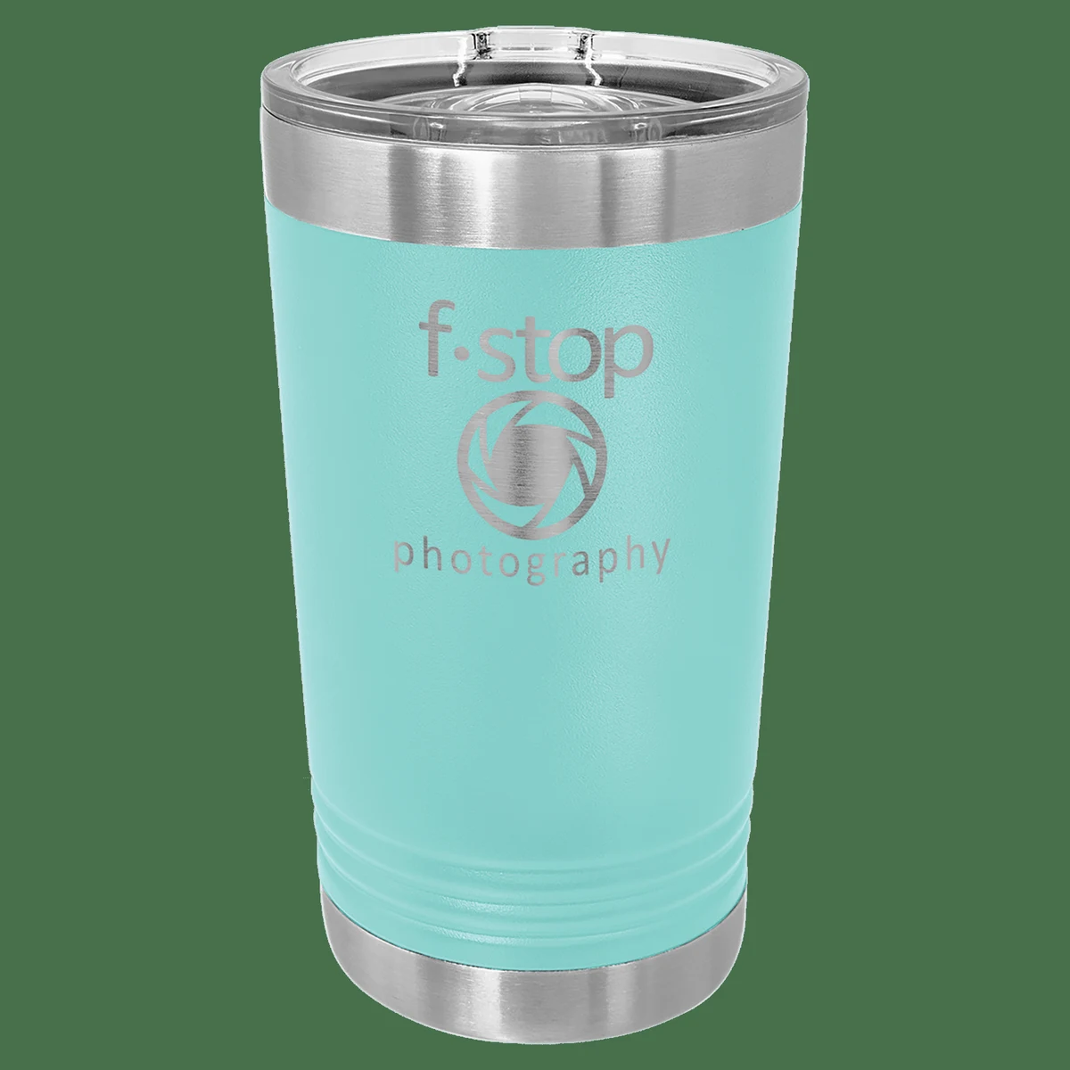 16 oz. Teal Laser Engraved Polar Camel Pint Tumbler w/Slider Lid 1