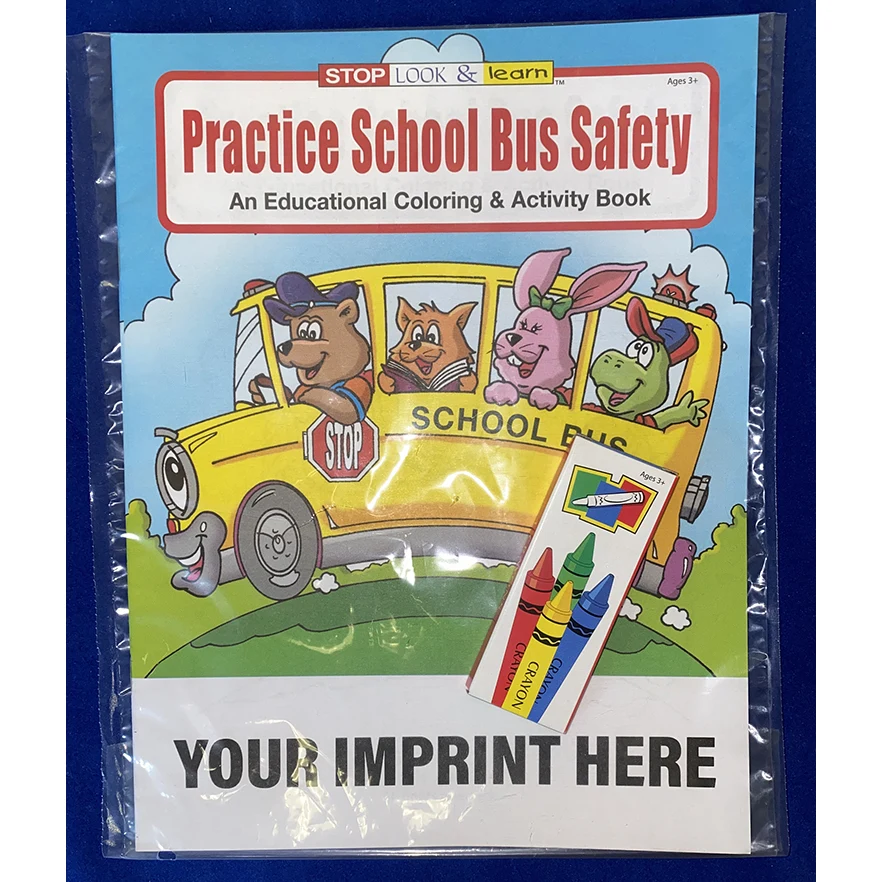 COLORING SET - Practice School Bus Safety Coloring Book Fun Pack 1
