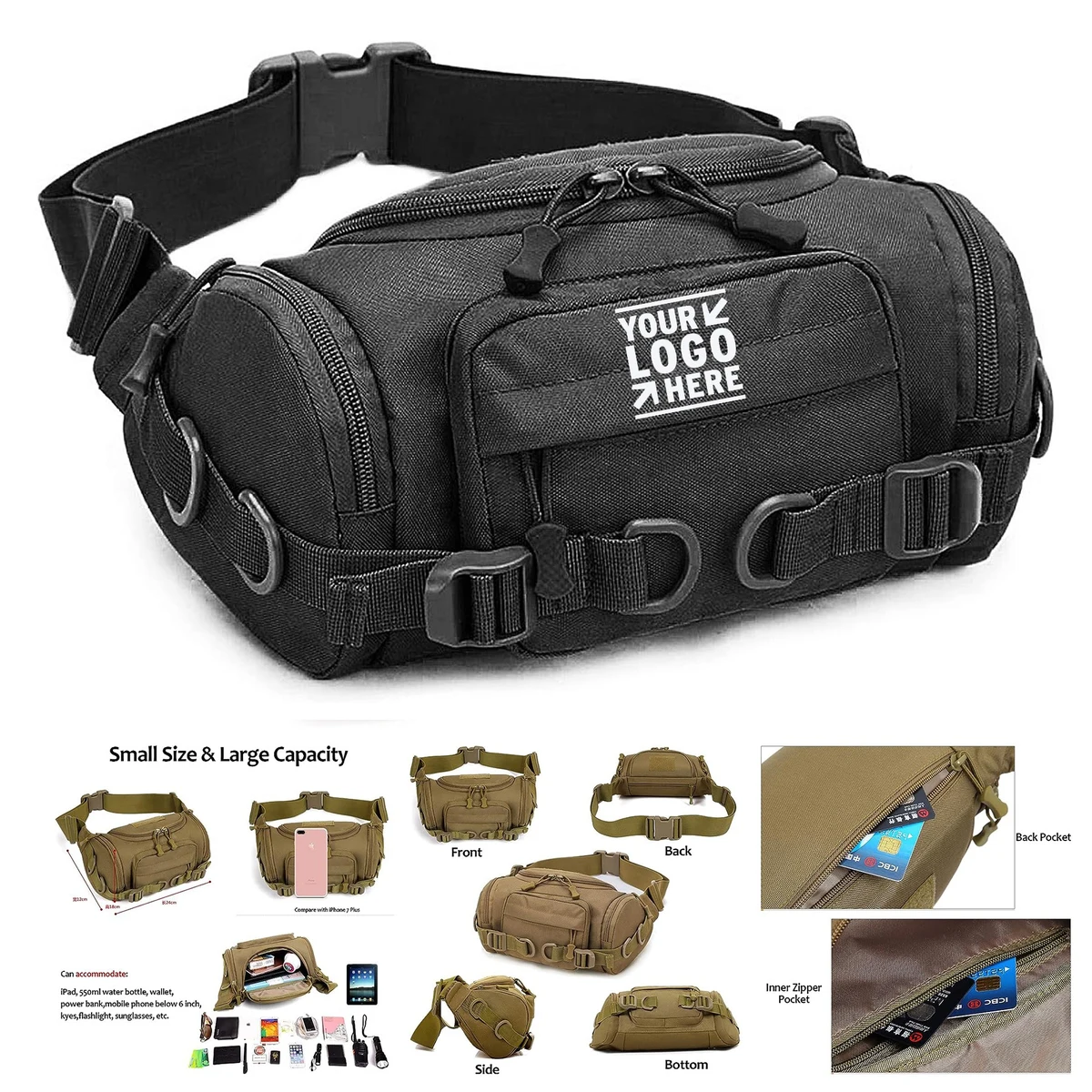 Hiking Camping Tactical Fanny Pack Portable Men Women Military Waist Hip Bum Bag 1