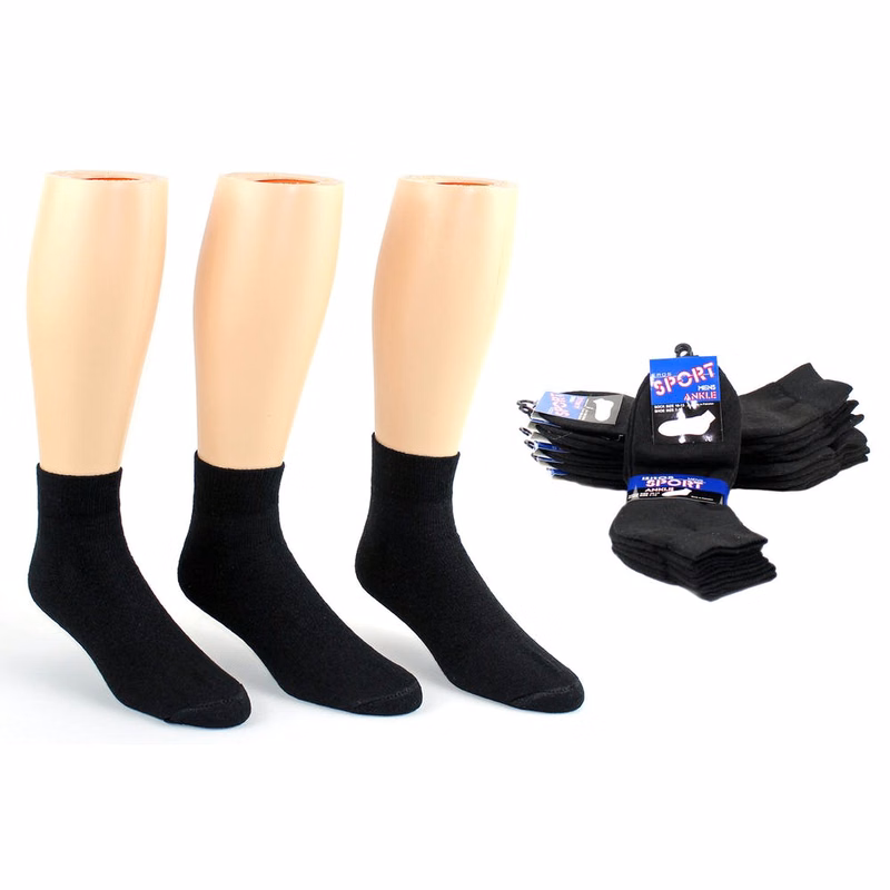 Men's Ankle Socks - Black Size 10-13