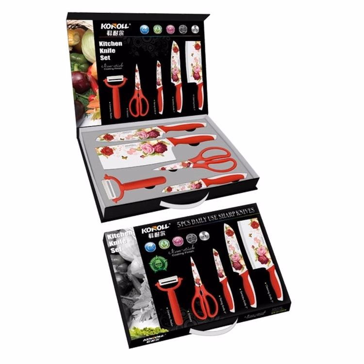5 Pieces Non-stick Kitchen Knife Gift Set