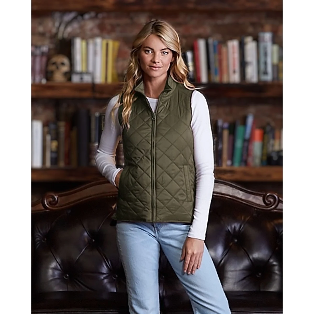 Women's Vintage Diamond Quilted Vest - W207359 1