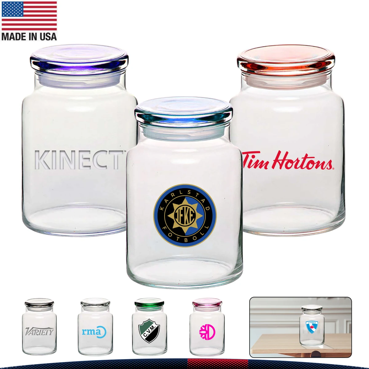 26 oz. Arc Flat Lid Candy Jars 1