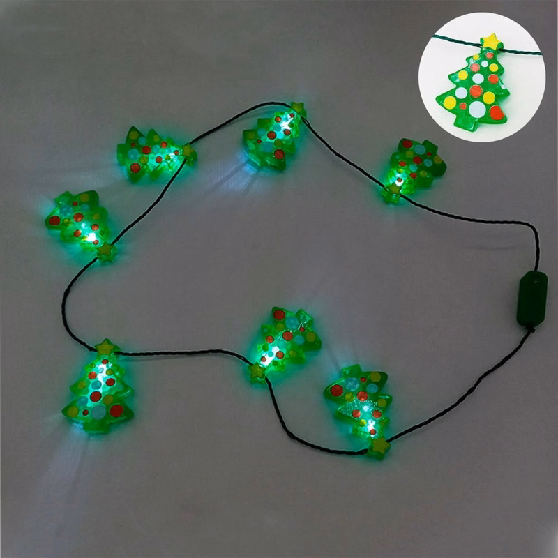 Led Light-Emitting Christmas Tree Necklace