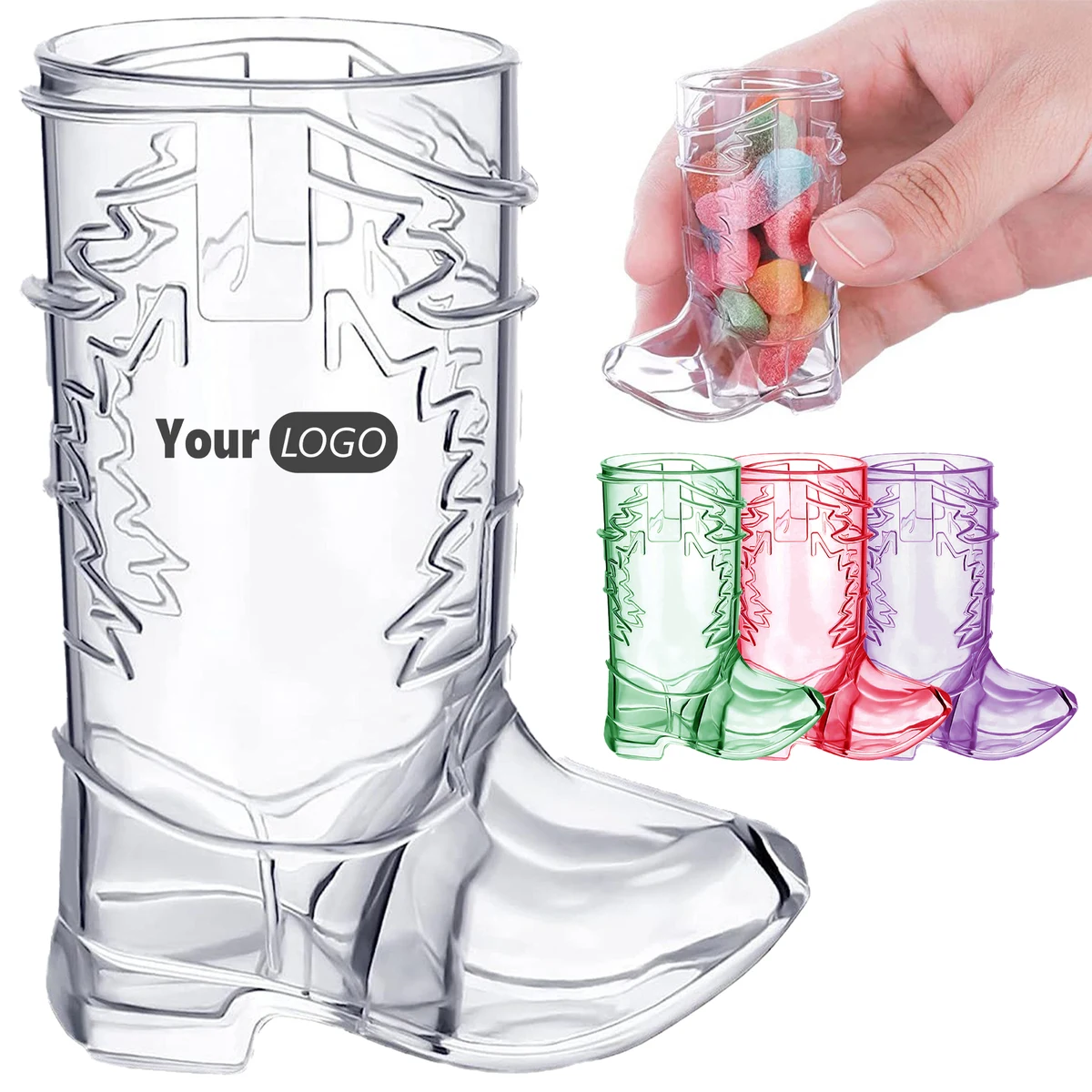 Plastic Reusable Denim Themed Party Wine Glasses 1