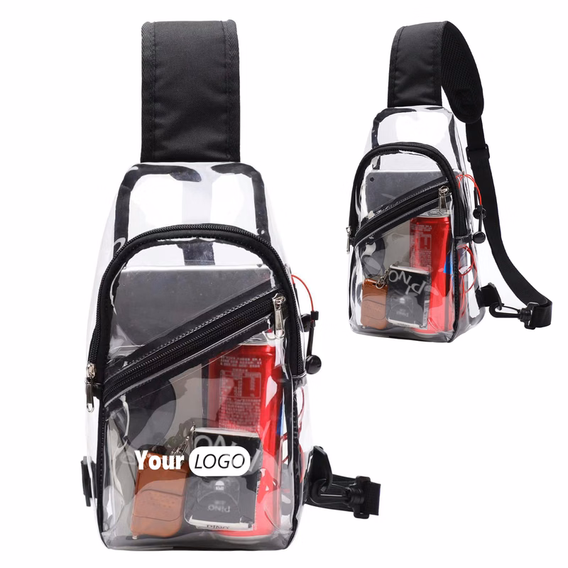 Pvc Transparent Women'S Shoulder And Chest Bag