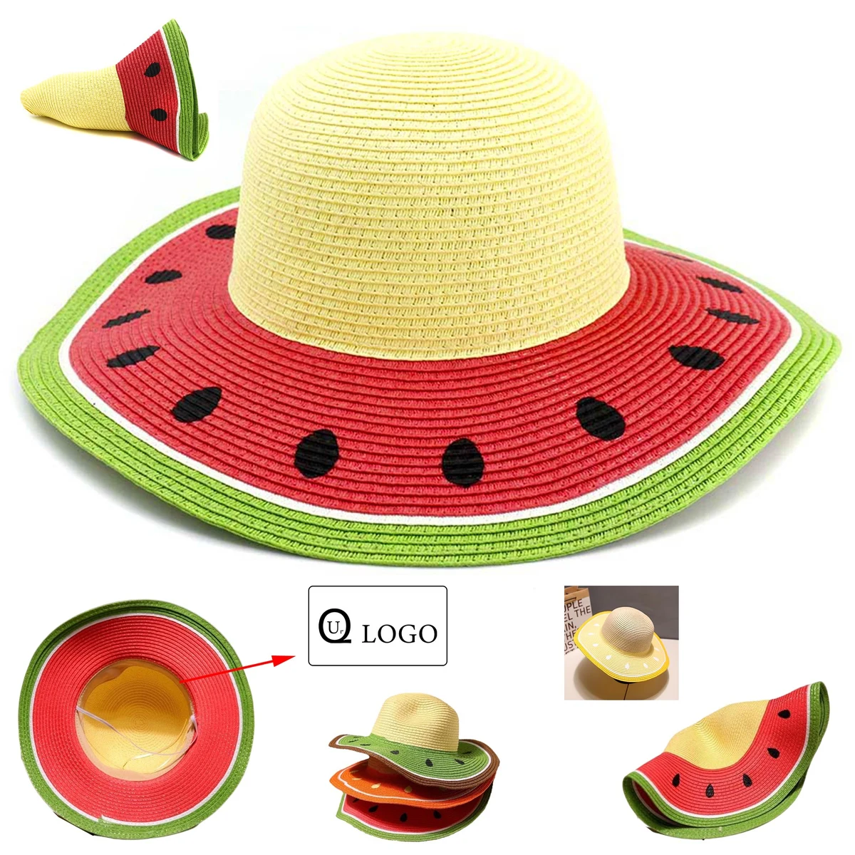 Kid'S Summer Watermelon Sun Protective Straw Hat 1