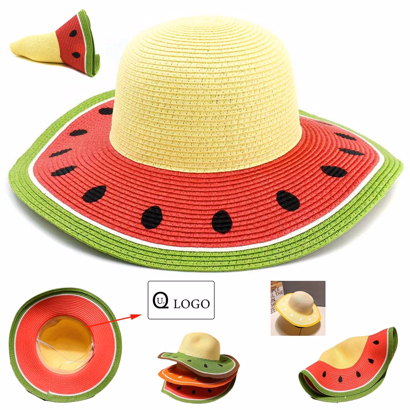 Kid'S Summer Watermelon Sun Protective Straw Hat