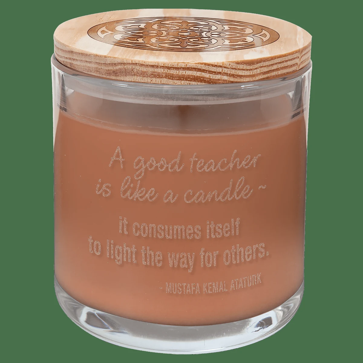 14 oz Clear/Wood Tropical Coconut Candle in a Glass Holder with Lid 1