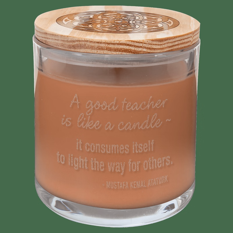 14 oz Clear/Wood Tropical Coconut Candle in a Glass Holder with Lid