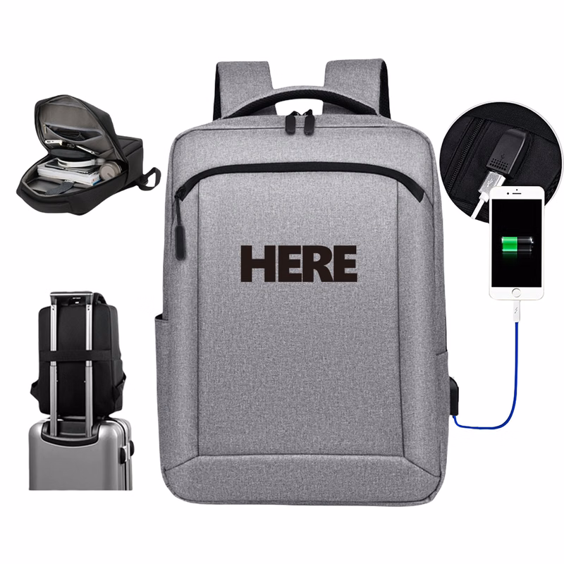 15.6" Ultimate Travel Everyday Laptop Backpack in Heather Grey