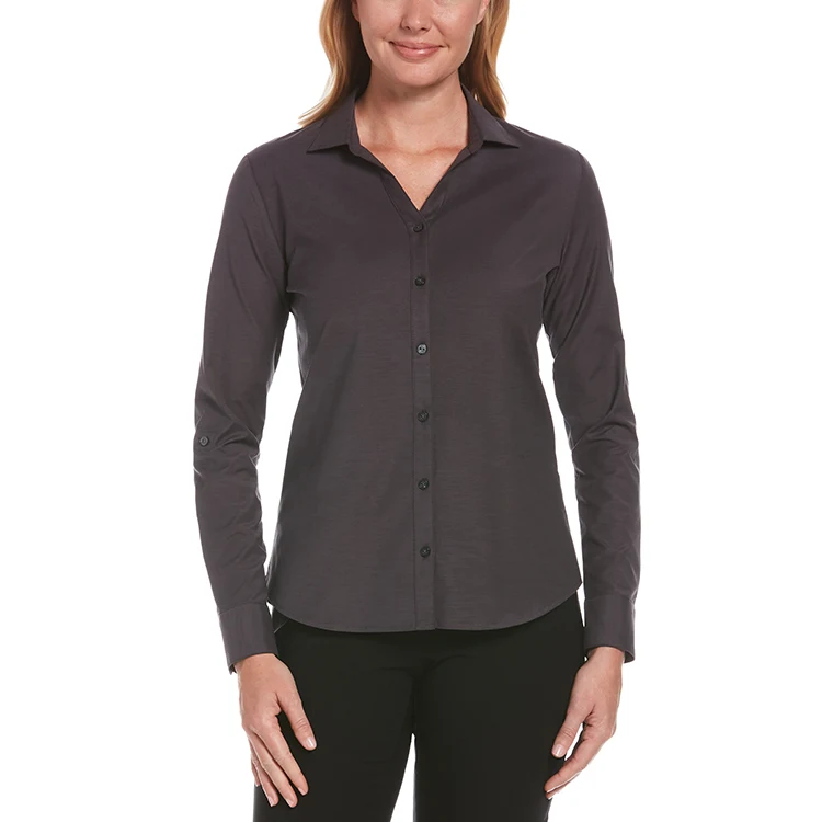Perry Ellis Ladies Heathered Woven Shirt 1
