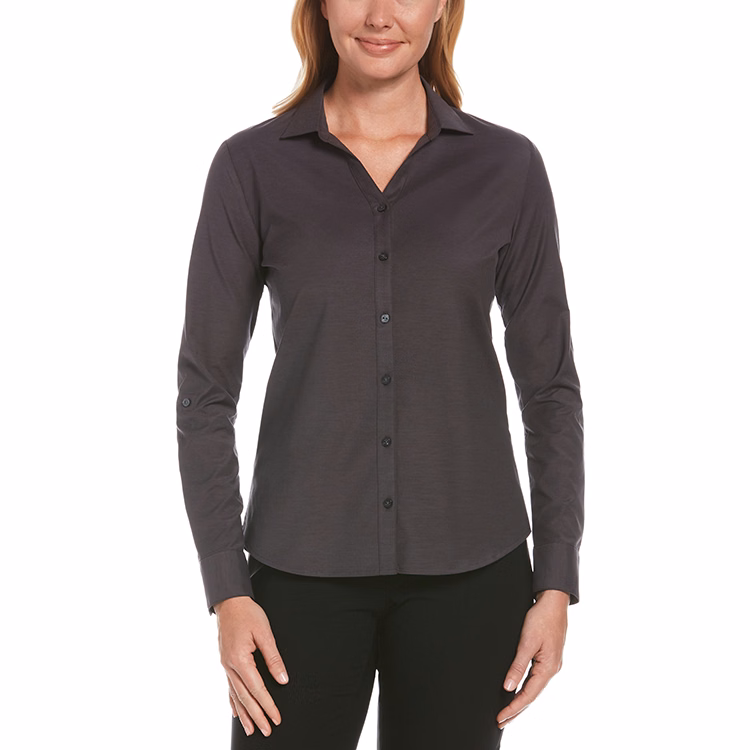 Perry Ellis Ladies Heathered Woven Shirt