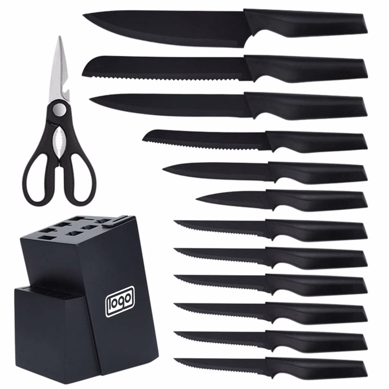 Kitchen Knife Set w/ Wooden Holder