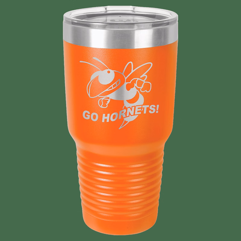 Polar Camel 30 oz. Orange Vacuum Insulated Ringneck Tumbler with Clear Lid