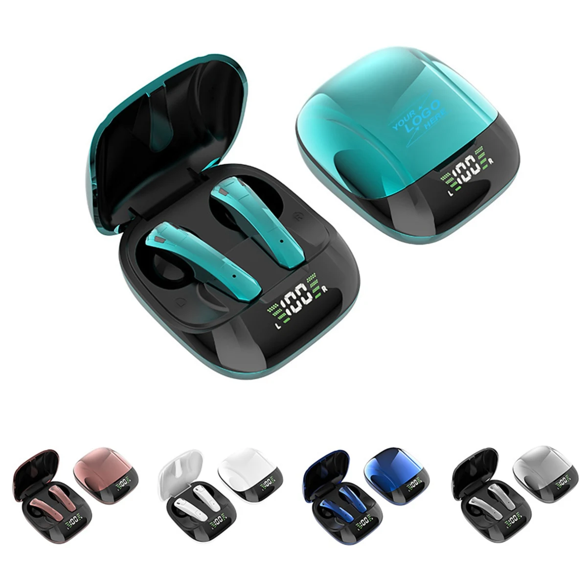 Bluetooth Wireless Earbuds w/Square Charging Case 1