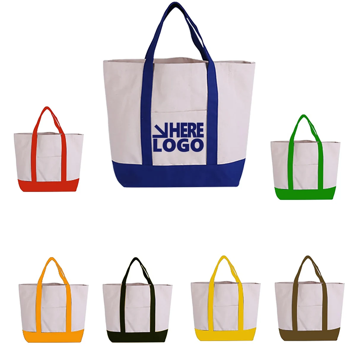 Heavy Duty Canvas Grocery Tote Bag, custom tote bag with logo imprint 1