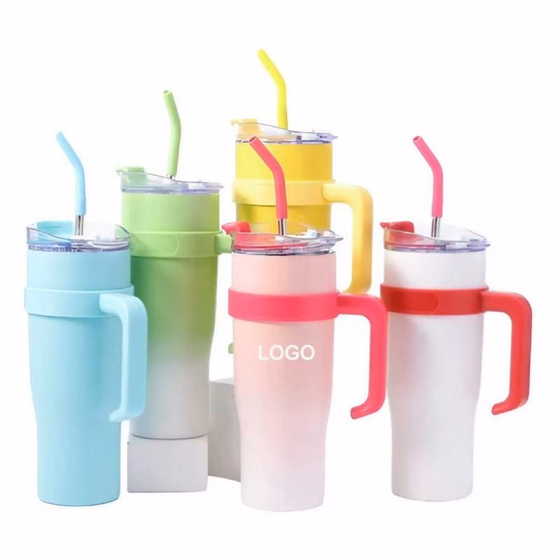 40 oz Tumbler W/ Straw and Handle