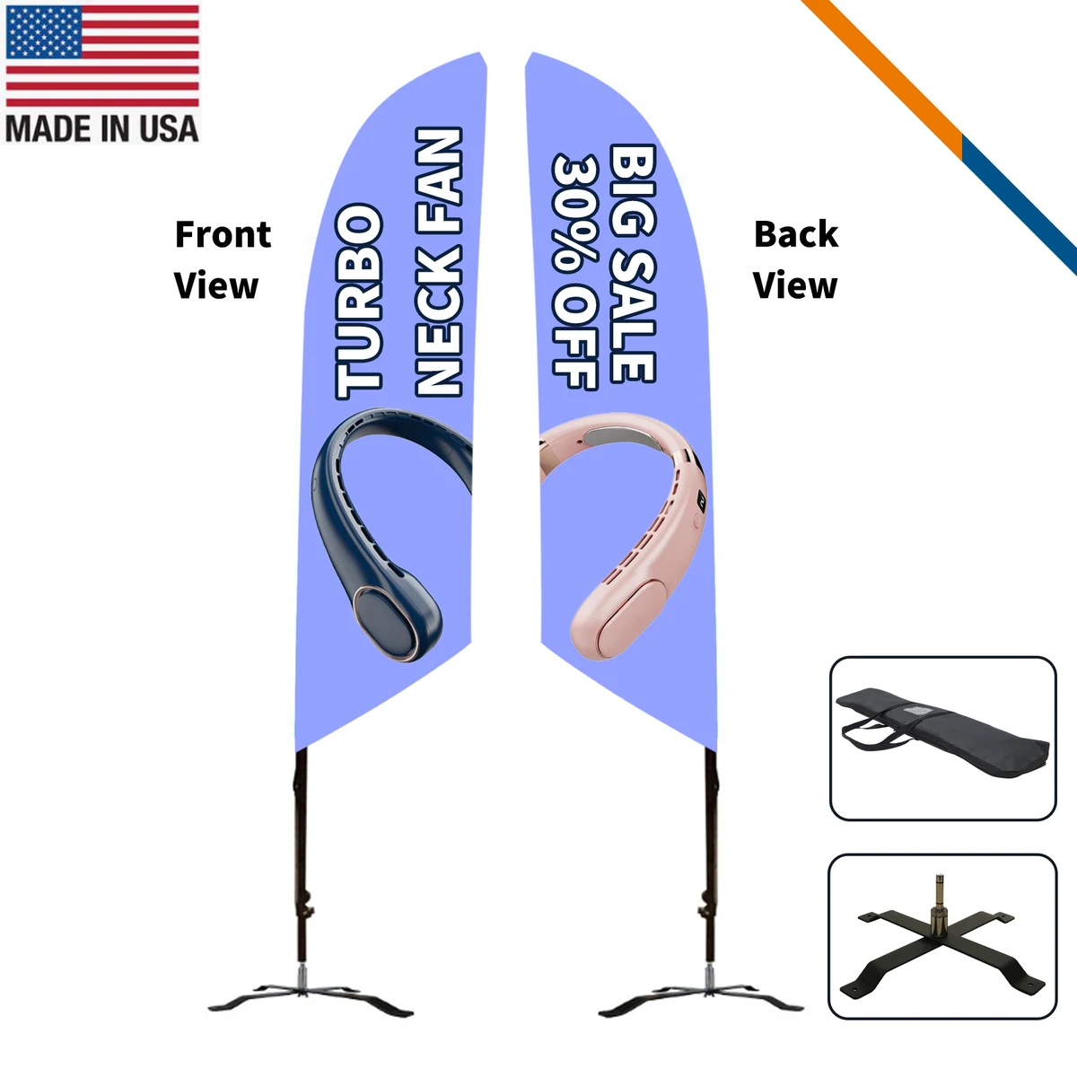 10' Nevin Double-Sided Angle Flag 1