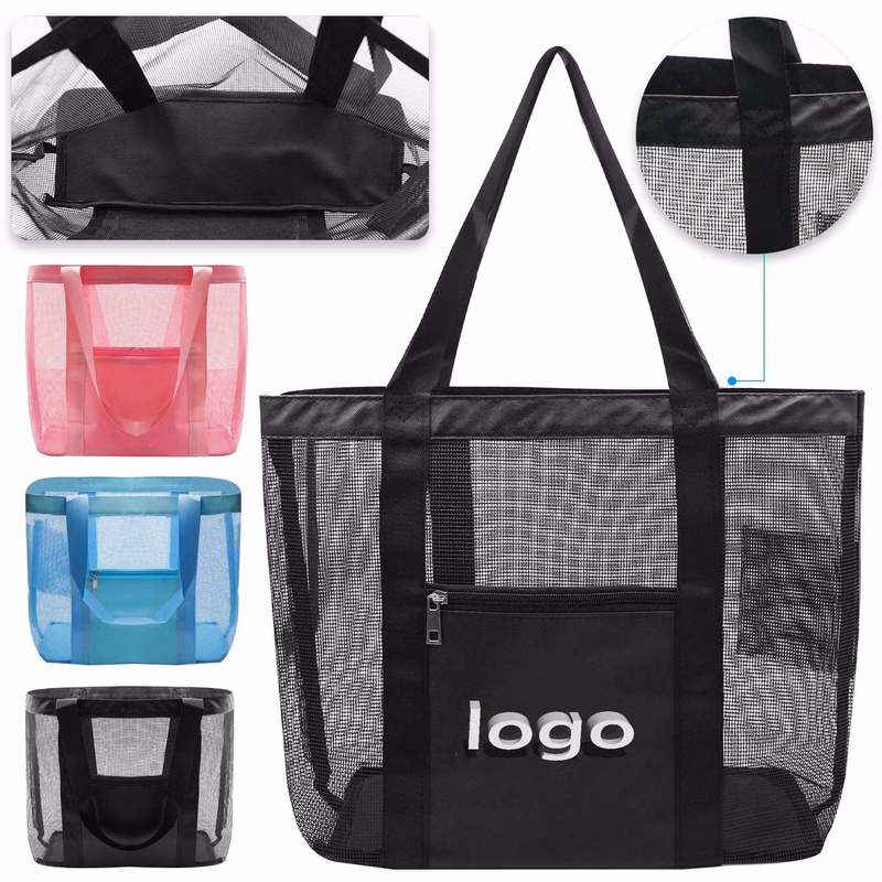 Beach Mesh  Bag with Zipper