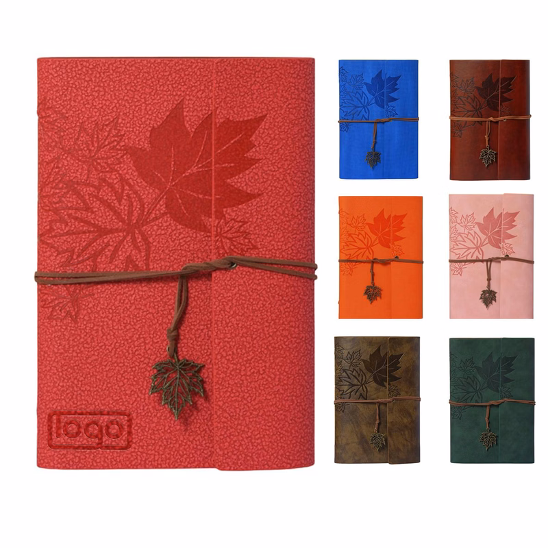 A6 PU Leather Maple Leaf Cover Notebook