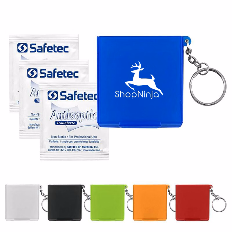 Antiseptic Wipes In Carrying Case Keychain