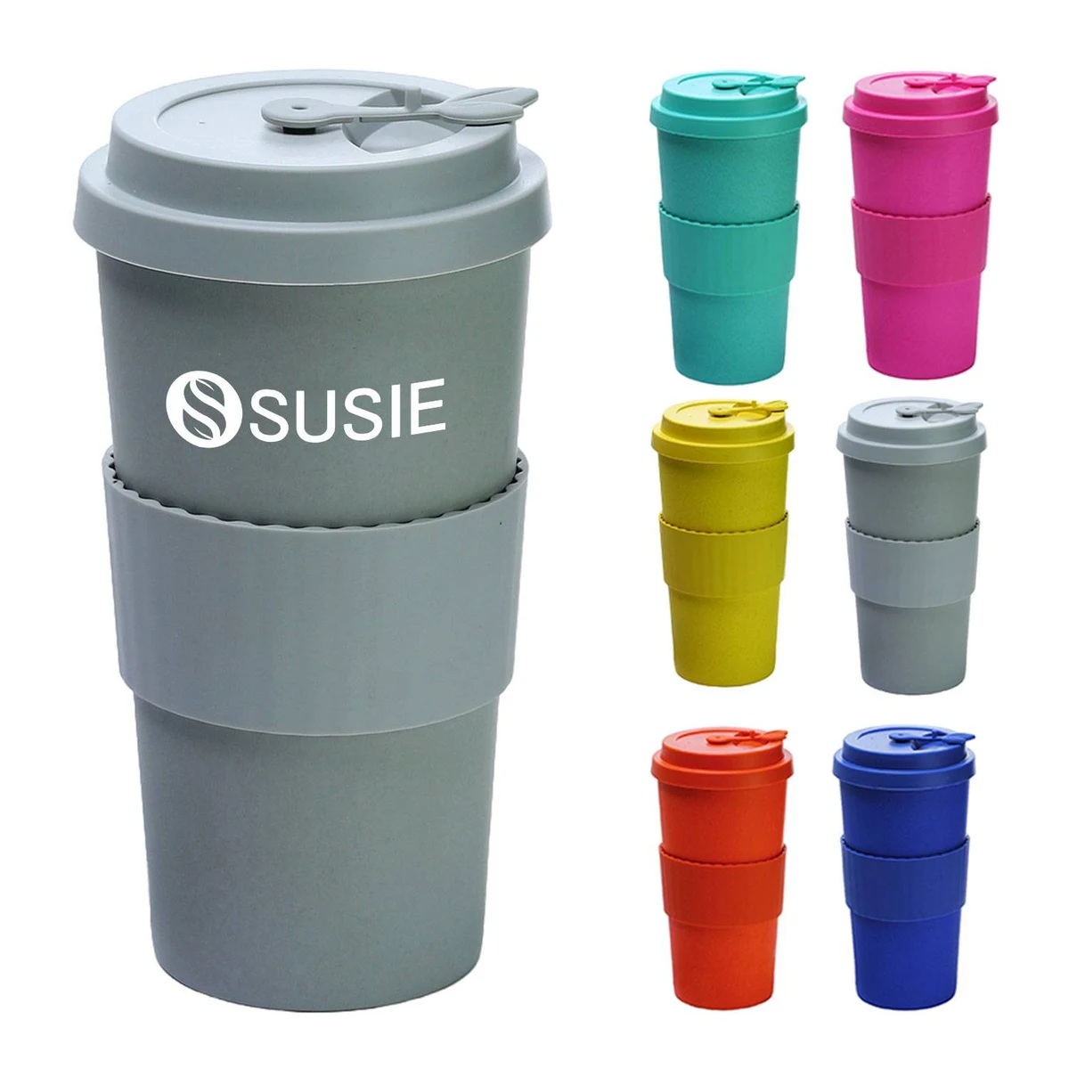 17oz Leak Proof Silicone Coffee Cup w/ Lid 1