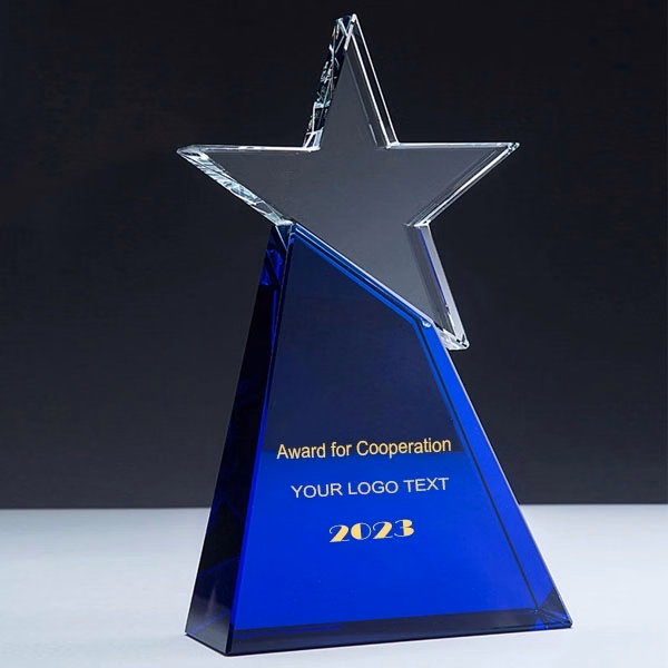 Crystal Star with Blue Base Awards
