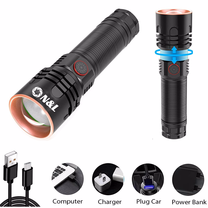 High Lumens Rechargeable LED Flashlight