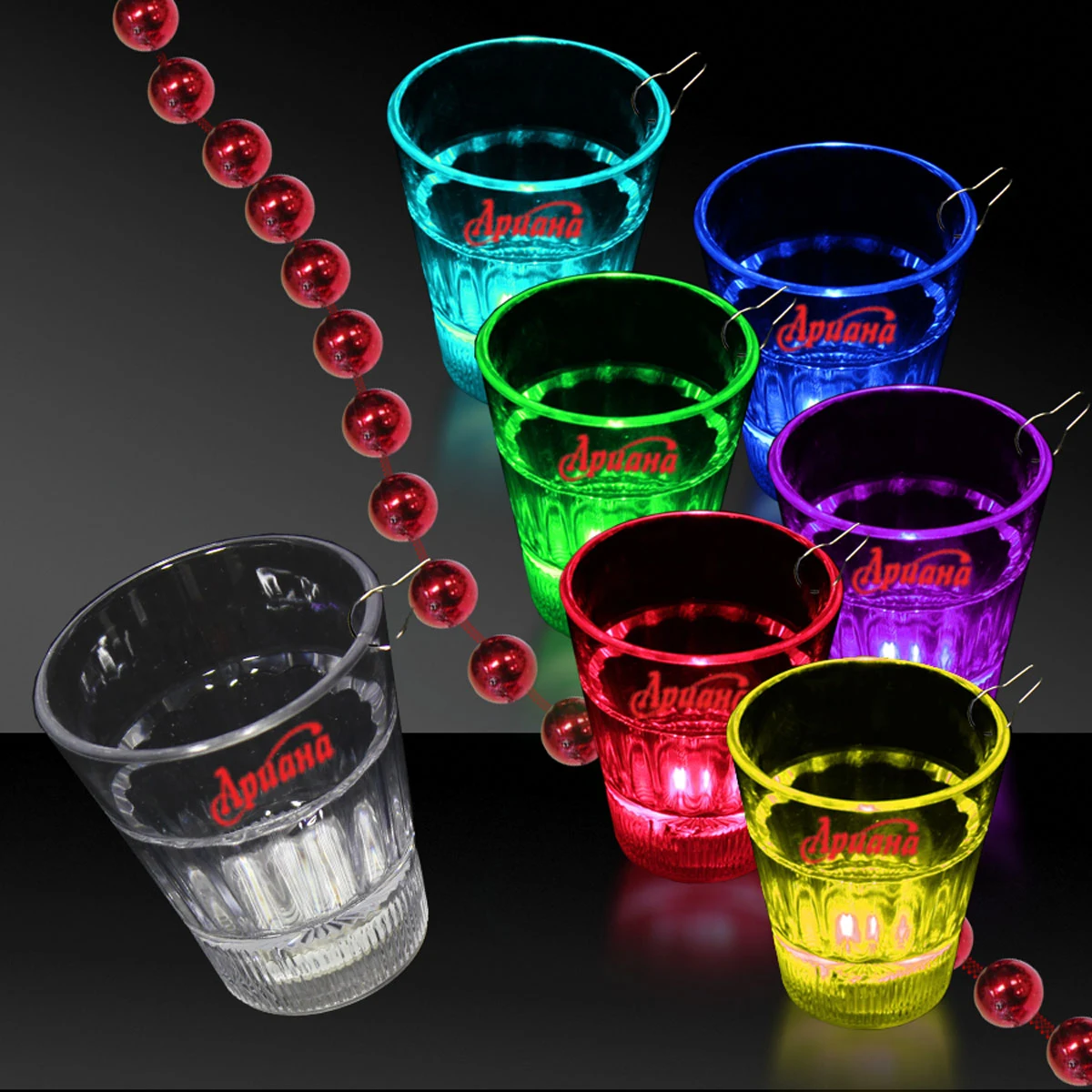 Lite-up Rainbow LED Glow Light Up Shot Glass with J Hook 1