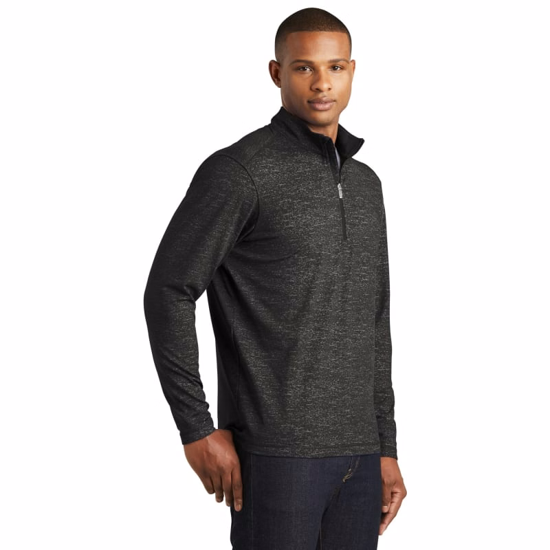 Sport-Tek Sport-Wick Stretch Reflective Heather 1/2-Zip Pullover.