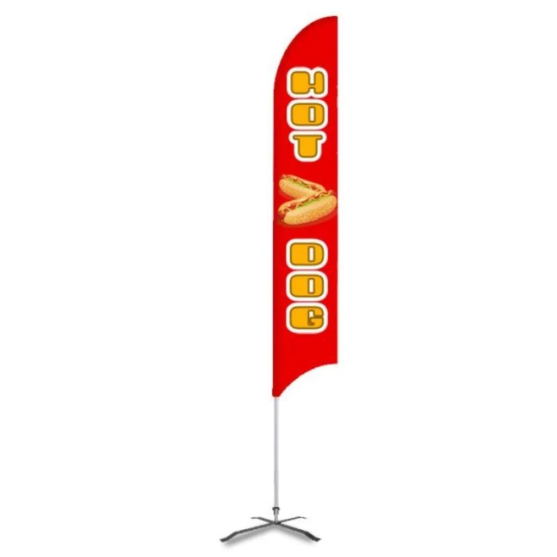 Hot Dog Pre Printed 15' G7 Feather Flag Red 1