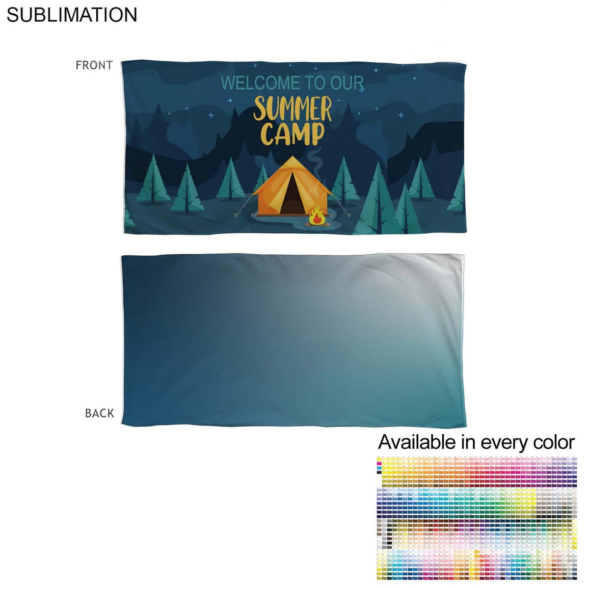 Camping Towel in Absorbent and Compact Microfiber Dri-Lite Terry, 30x60, Sublimated 2 sides, custom towel with logo imprint 1