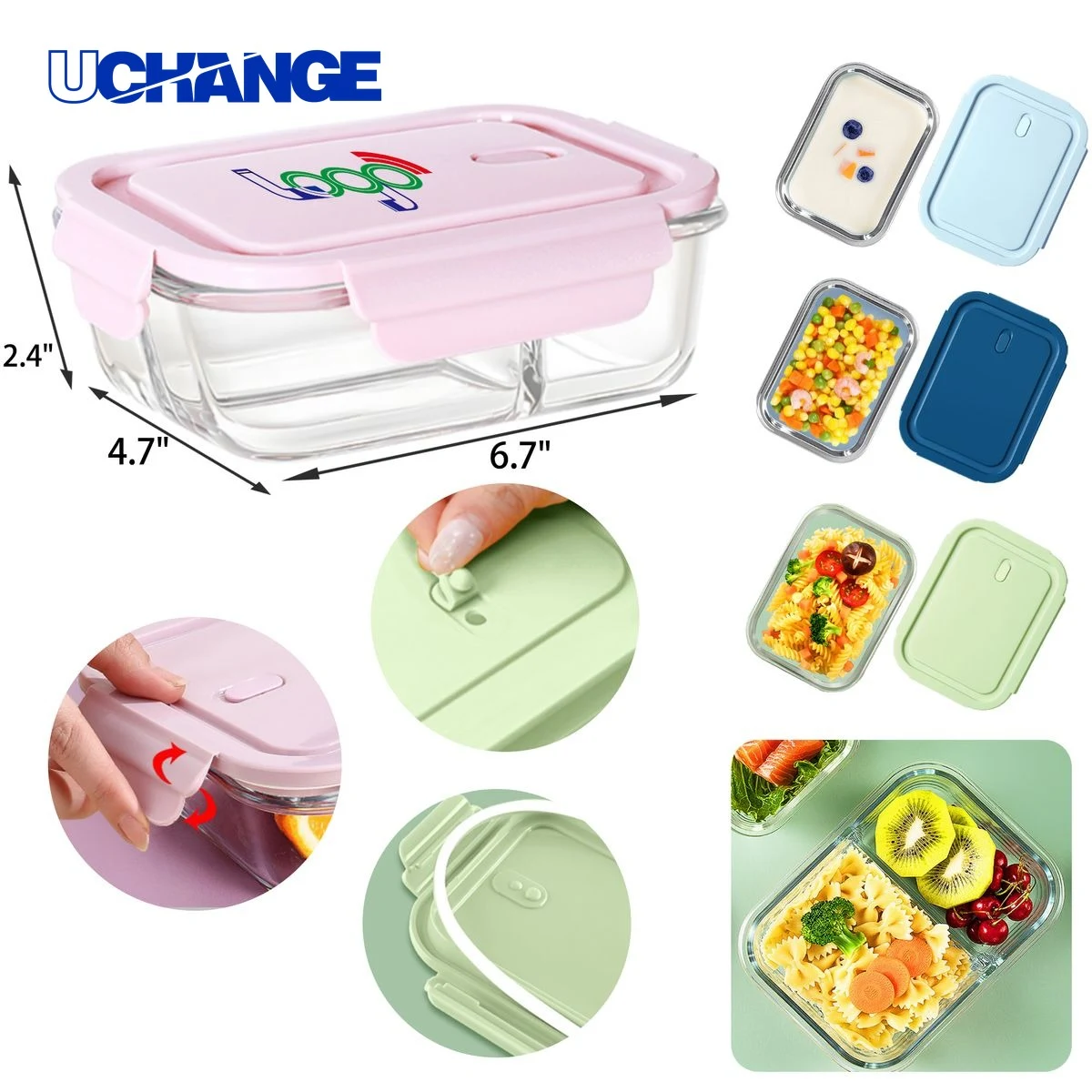 Stylish Glass Bento Lunch Box Twenty Two Ounce 1