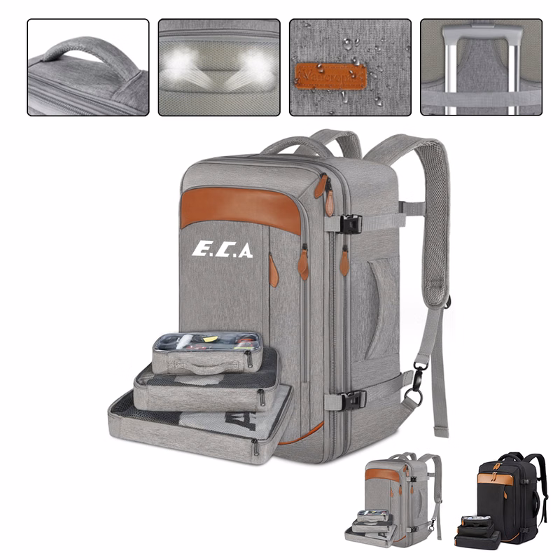 Griffin Leather-Trimmed Multi-Pocket Backpack