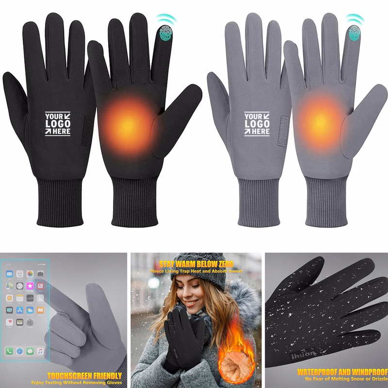 Men Women Cycling Waterproof Cold Winter Weather Warm Gloves with Touchscreen Finger