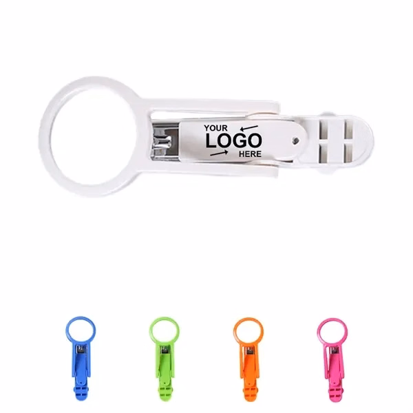 Custom Stainless Steel Nail Clippers Rotating Magnifier — Personal Care & Wellness