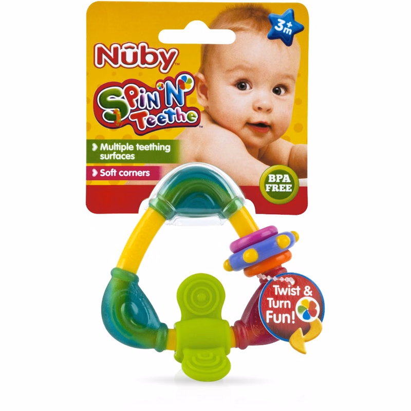 Nuby Spin N' Teethe Triangle Teethers - BPA-Free 3M+