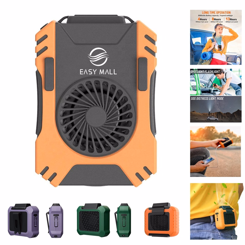 3-in-1 LED Light Power Bank Waist Hanging Fan