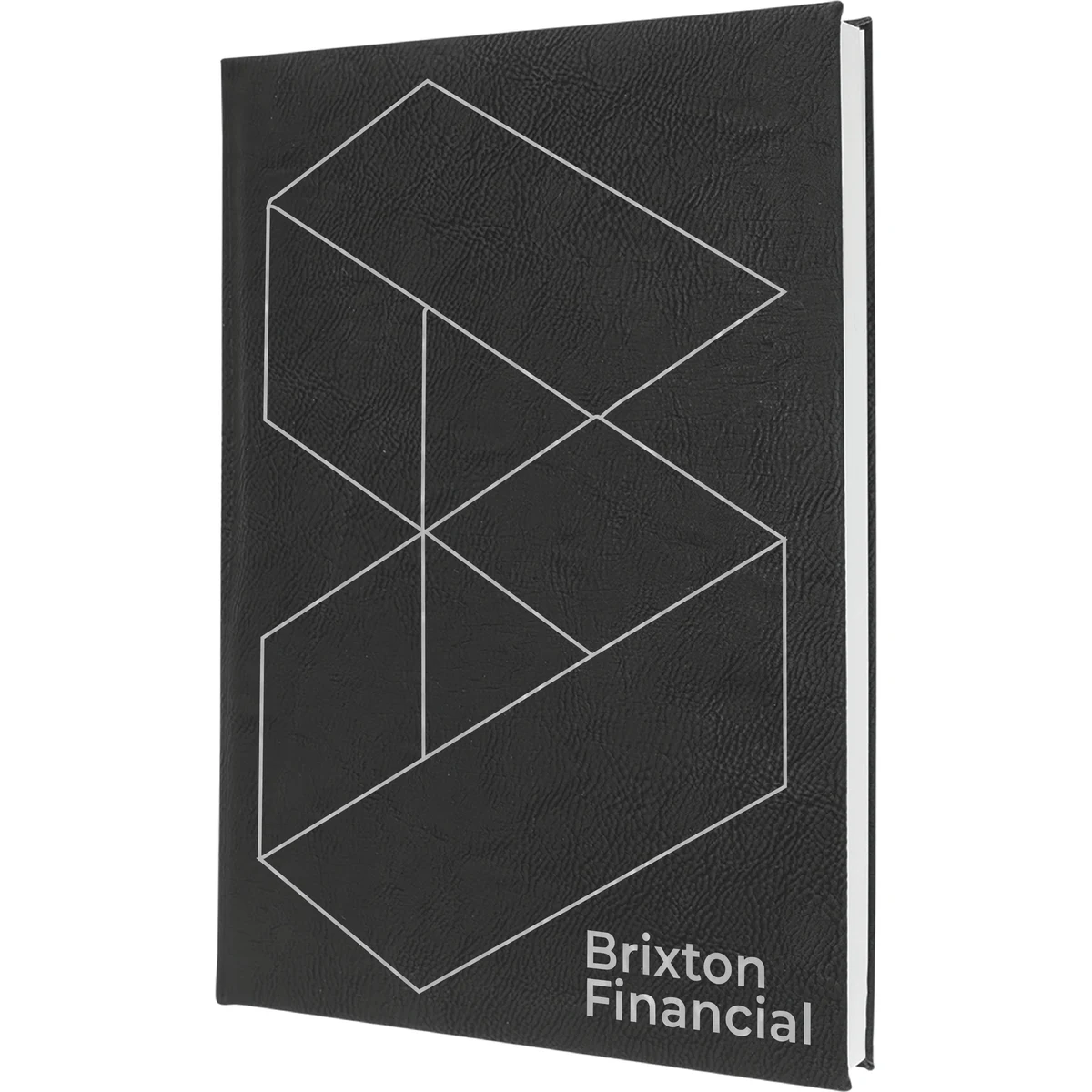 7" x 9" Black/Silver Leatherette Journal 1