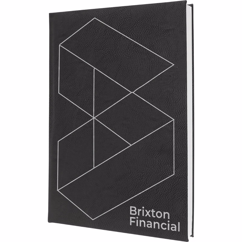 7" x 9" Black/Silver Leatherette Journal