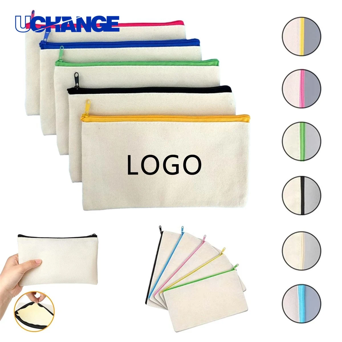 Canvas Zipper Pencil Case Organizer 1
