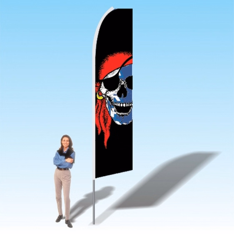 15FT Red Bandana Jolly Roger Advertising Banner Flag